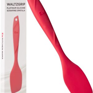 Kitchen Mama WaltzGrip Platinum Silicone Scraping Spatula: Heat Resistant, Seamless, Non Stick for Frying Pan Cookware, Safe, Flexible Bowl Scraper - Ideal for Mixing, Baking, Stirring