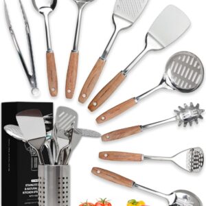 Home Hero Stainless Steel Kitchen Utensils Set - Nonstick Stainless Steel Cooking Utensils Set - Heat Resistant Kitchen Essentials & Metal Kitchen Gadgets