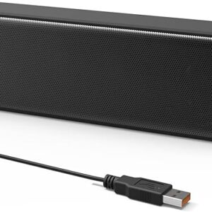 USB Computer Speakers for PC, Laptop, Desktop, Small External Speakers with Stereo Loud Sound & Enhanced Bass, Mini Sound Bar for Windows/macOS/Chrome OS/Linux