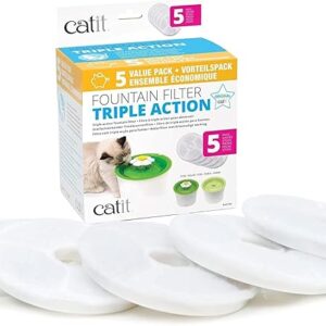 Catit Senses 2.0 Cat Water Fountain Filters, Cat Water Fountain, 5 Pack